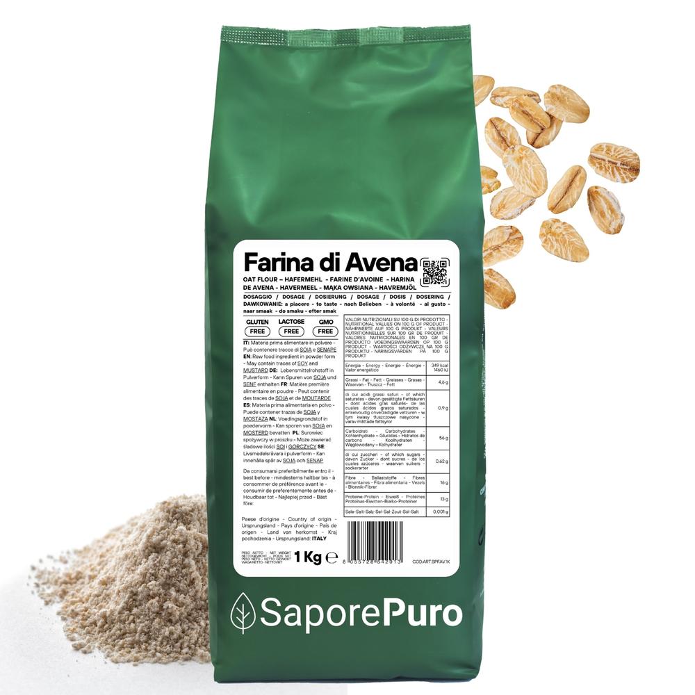 Farina di Avena 1Kg - Farina senza Glutine - SaporePuro